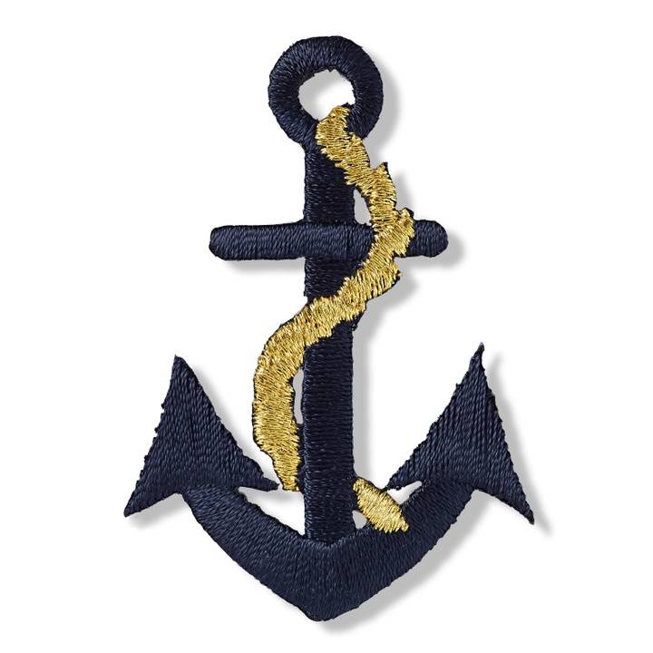Applique anchor, blue/gold