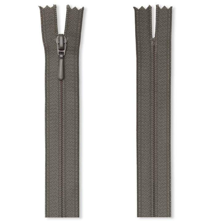 Zip fastener S2 in a film packaging (FLA), closed-end, 50cm, mid-grey