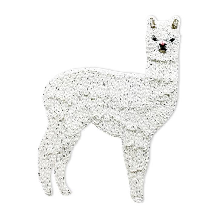 Applique llama brilliant, white