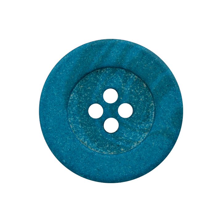 Bouton chanvre/polyester, 4-trous,recyclé,23mm,turquoise foncé
