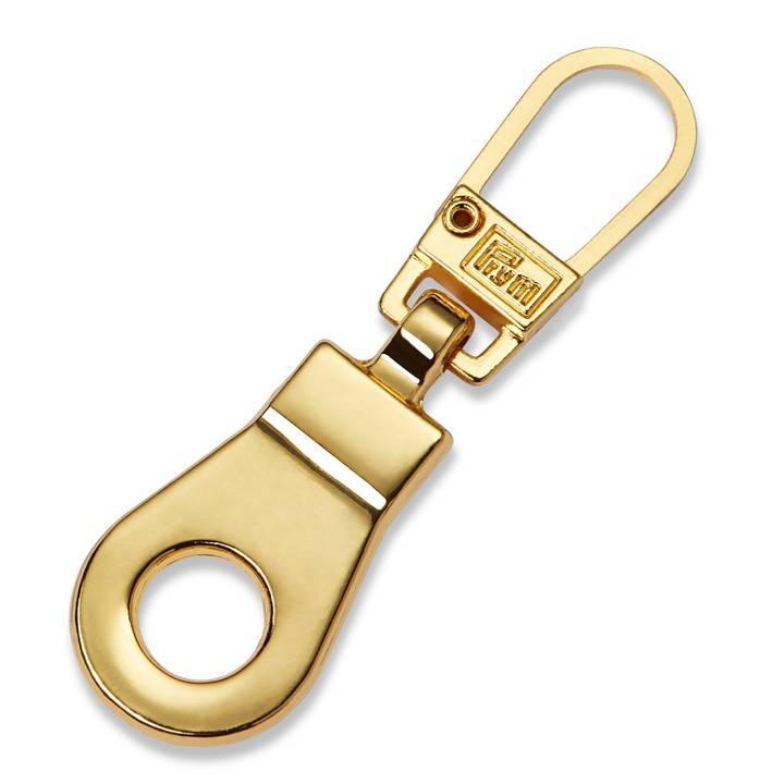 Fashion Zipper puller, eyelet, gold-coloured