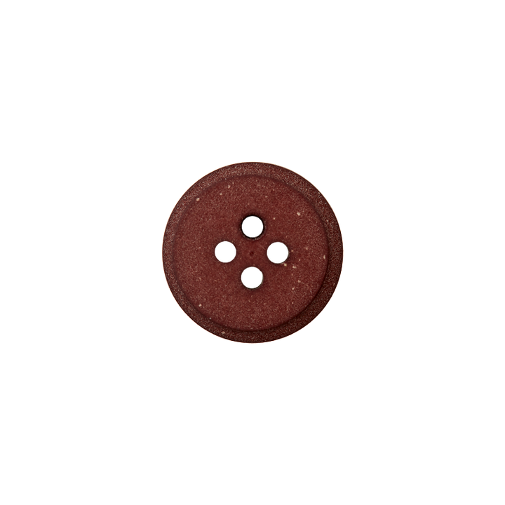 Polyester button 4-holes recycled 11mm dark brown