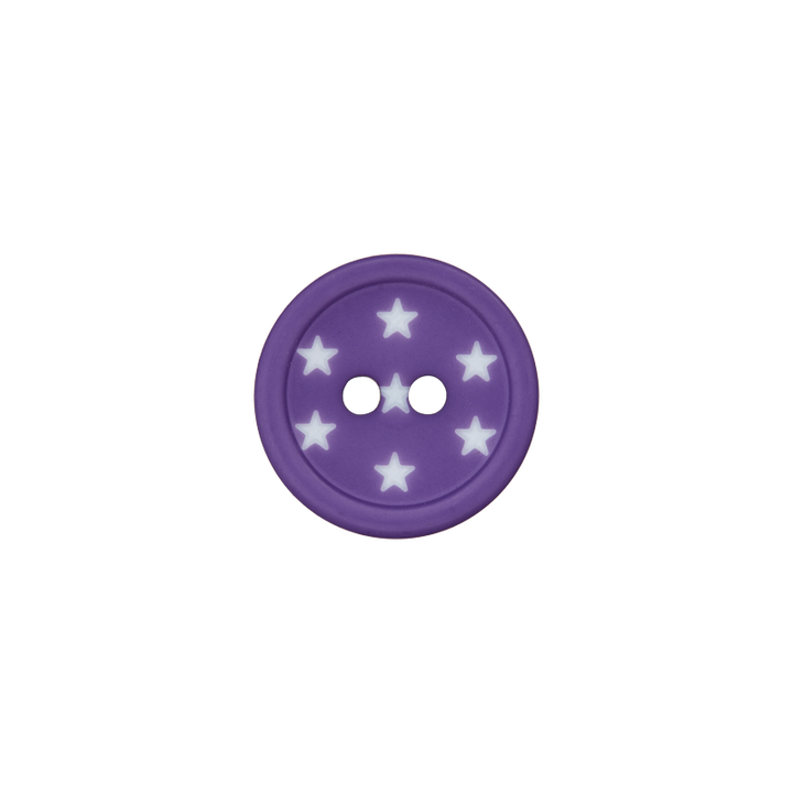 Polyester two-hole button 12mm purple