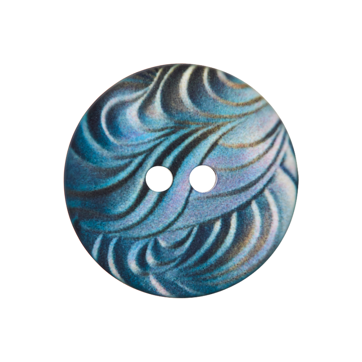 Polyester button 2-holes, 2-Loch, 20mm, petrol