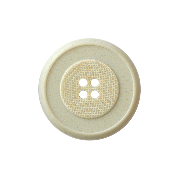 Horn/polyester button 4-holes, recycled, 23mm, light grey