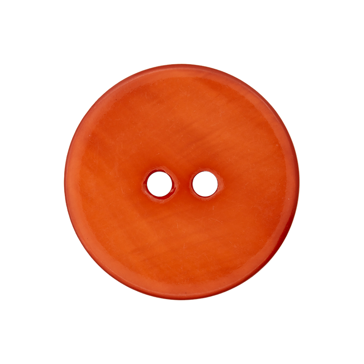 Mother of pearl 2-hole button 20mm orange