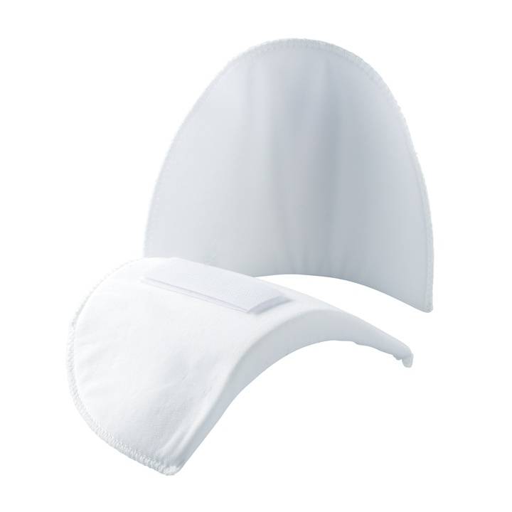 Shoulder pads, set-in with hook and loop fastening S, white