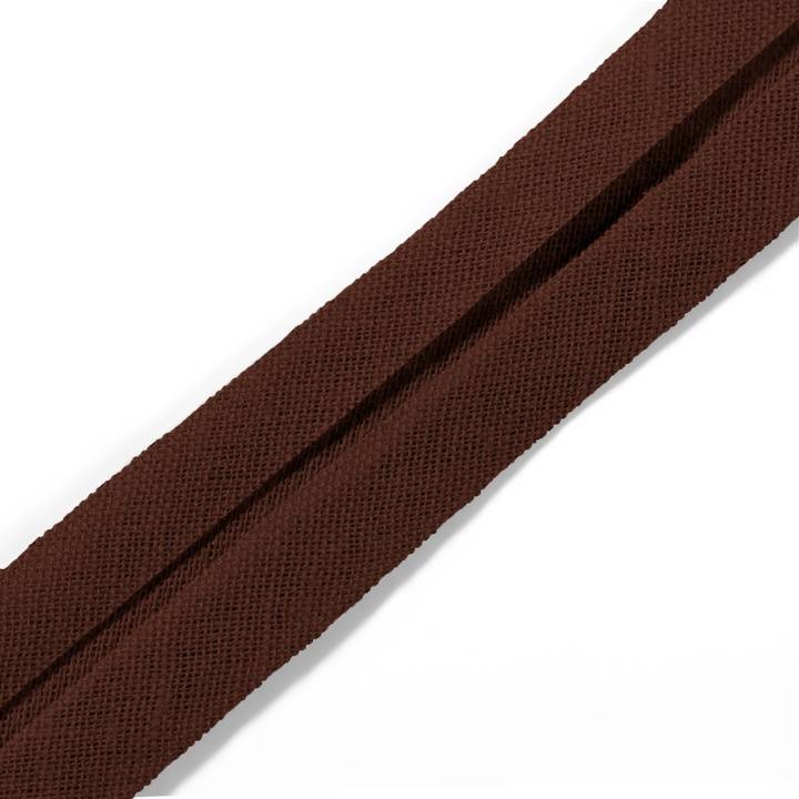 Bias binding, cotton, 40/20mm, dark brown, 30m