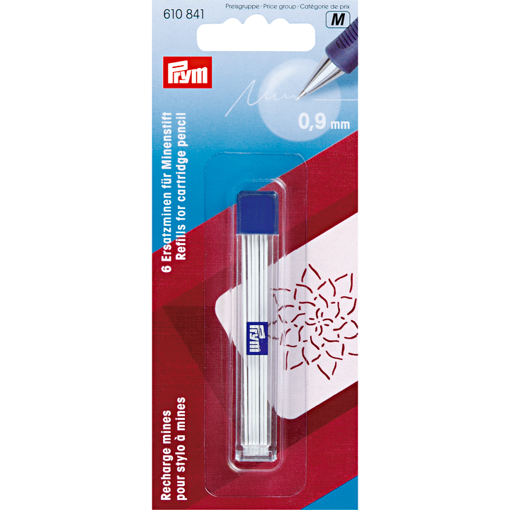 Refills for cartridge pencil, Ø 0.9mm, white