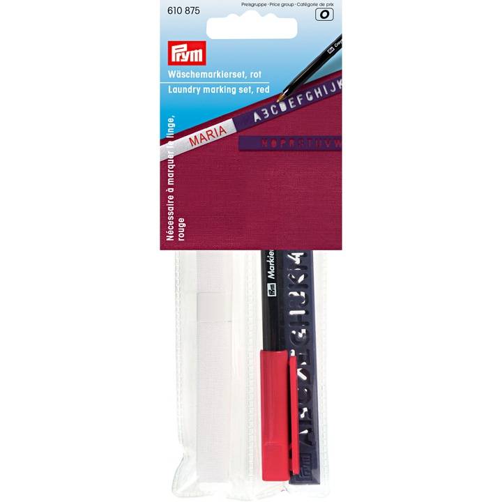 Laundry marking set standard, red pen, 3 m
