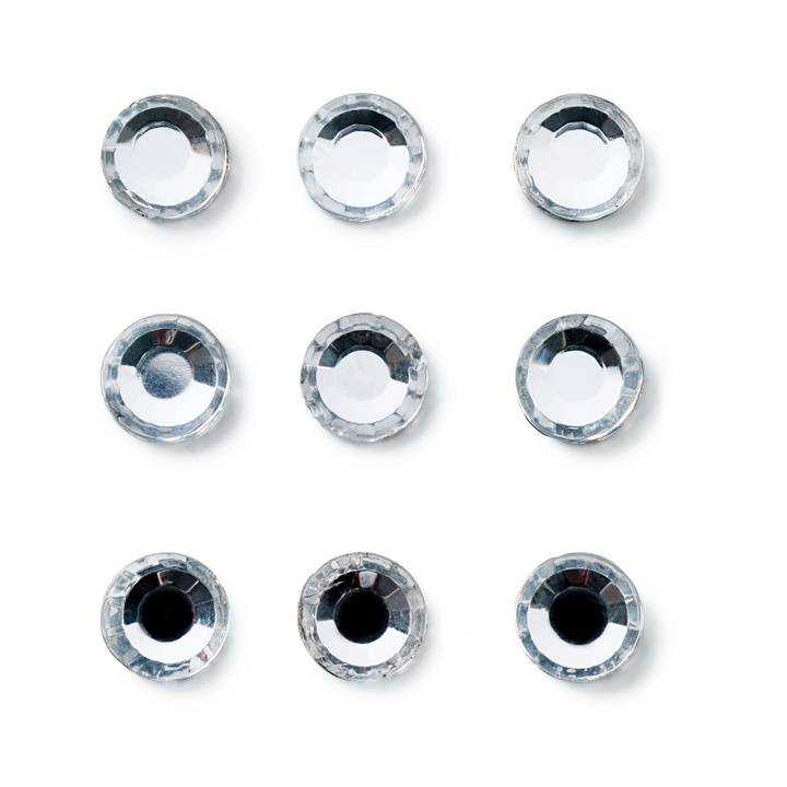 Rhinestones, loose, round, iron-on, 4mm, silver-coloured