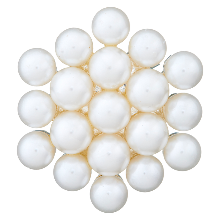 Брошь «Жемчужины», 42 мм, белый цвет