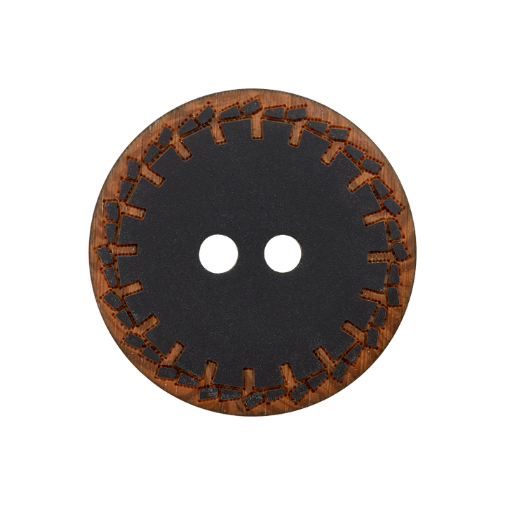 Polyesterknopf 2-Loch, 23mm, schwarz