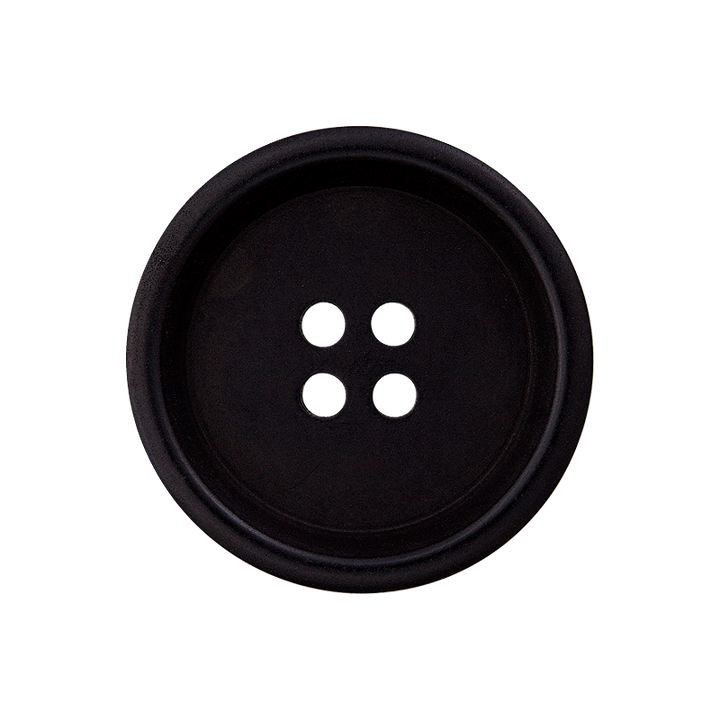 Corozo Four-Hole Button 15mm black