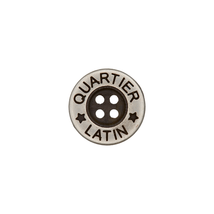 Metal four-hole button 16mm silver