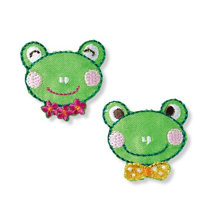 Applique frogs' heads