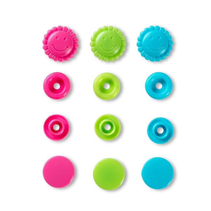 Prym Love, кнопка Color, 12,4мм, бирюзового/зеленого/ярко-розового цвета