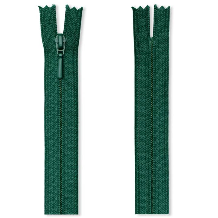 Zip fastener S2 in a film packaging (FLA), closed-end, 40cm, emerald