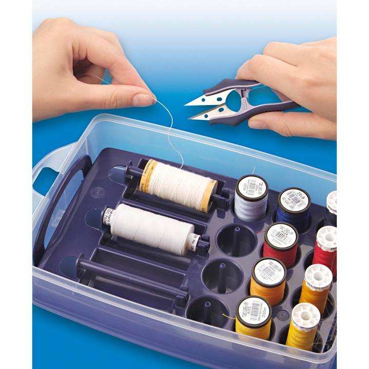 Storage box Multi Click with sorting insert for sewing threads