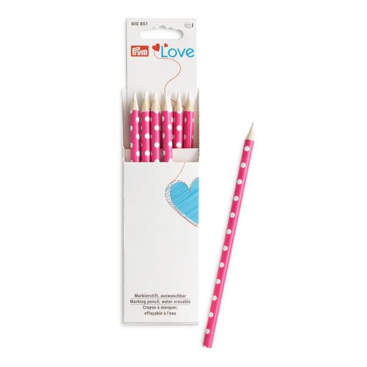 Marking pencil, Prym Love pink, white marking