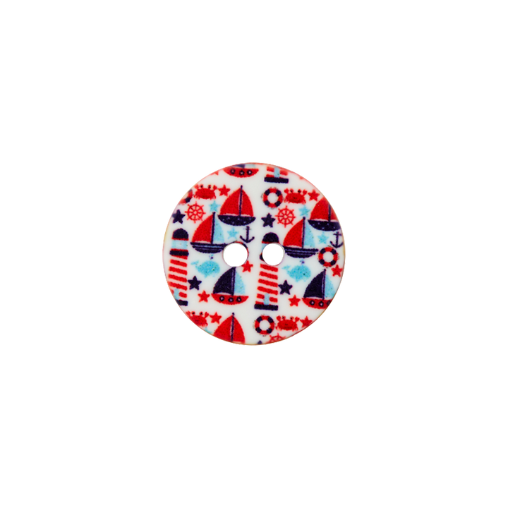 Polyester button 2-holes ,15mm, multicoloured