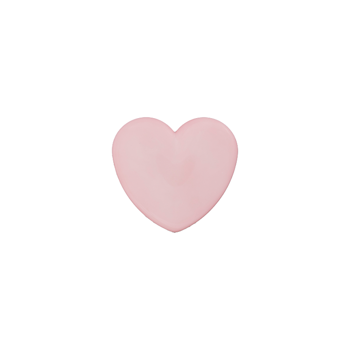 Polyester button Heart shank 12mm rosa