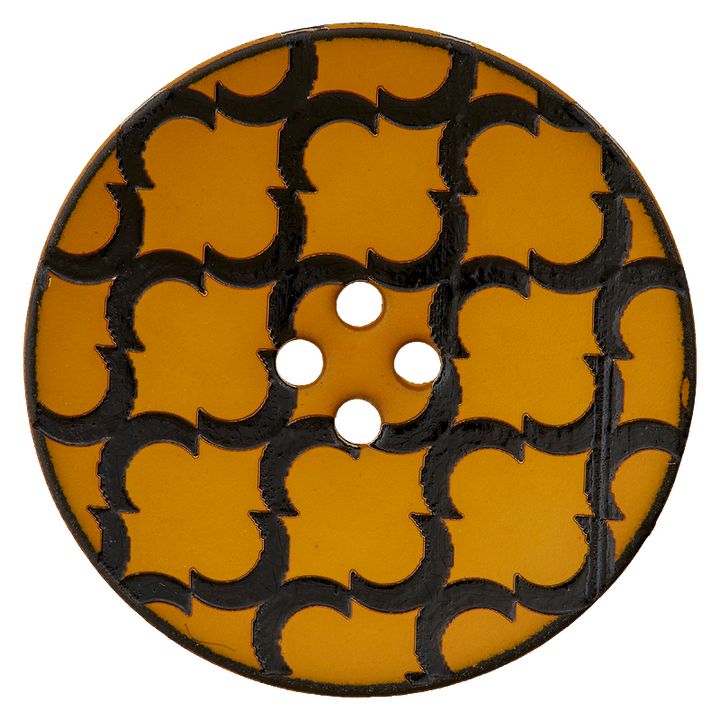 Polyester button 4-holes, 28mm, curry