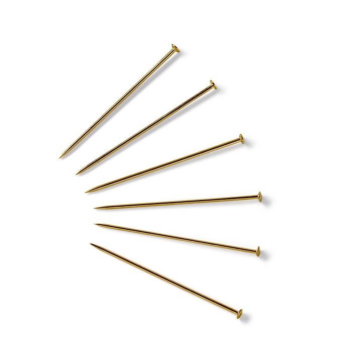 Pins, 0.65 x 26mm, gold-coloured, 15g