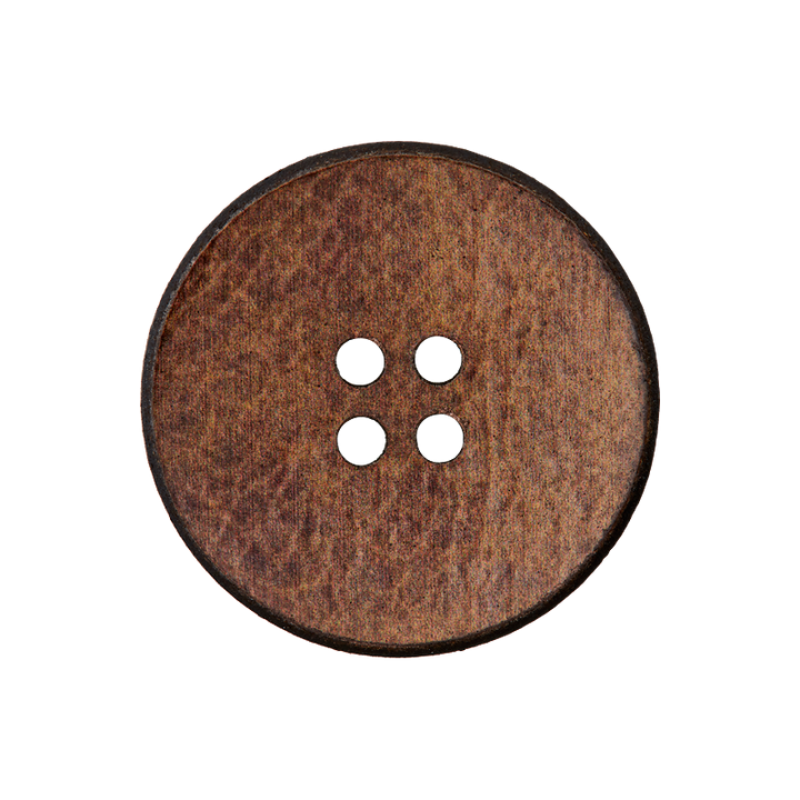Bouton cuir 4-trous recylé 12mm marron