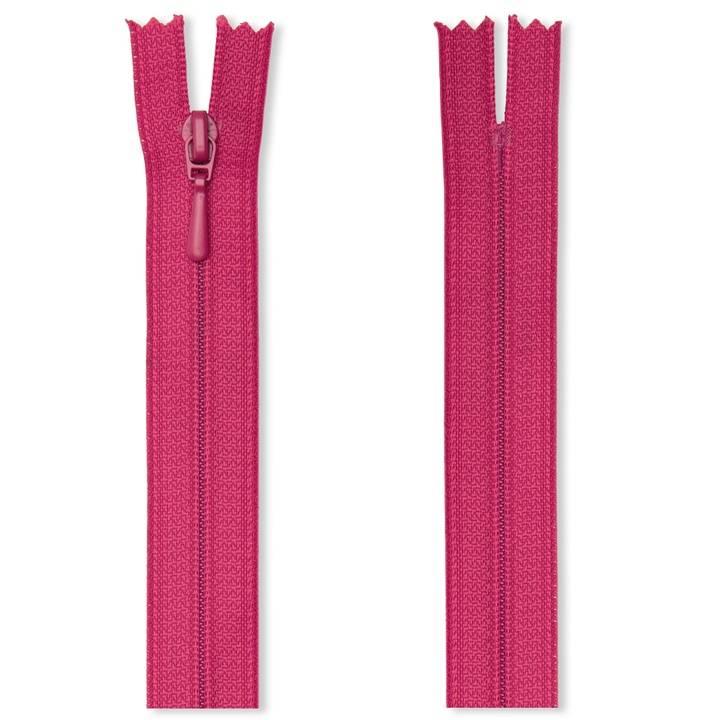 Reißverschluss S2 in Folienverpackung, unteilbar, 25 cm, pink