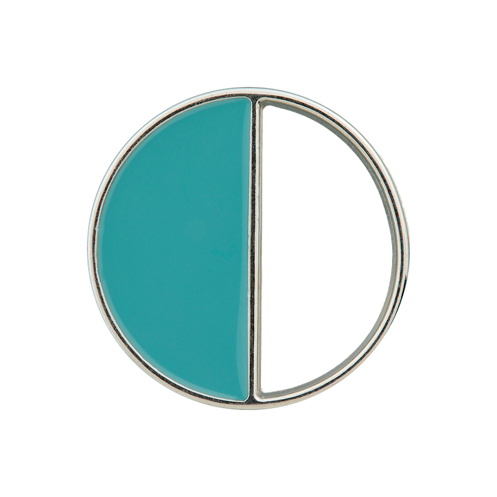 Metal/Polyester button shank, 25mm, light turquoise