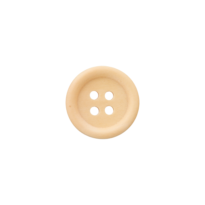 Wood button 4-holes, 18mm, cream