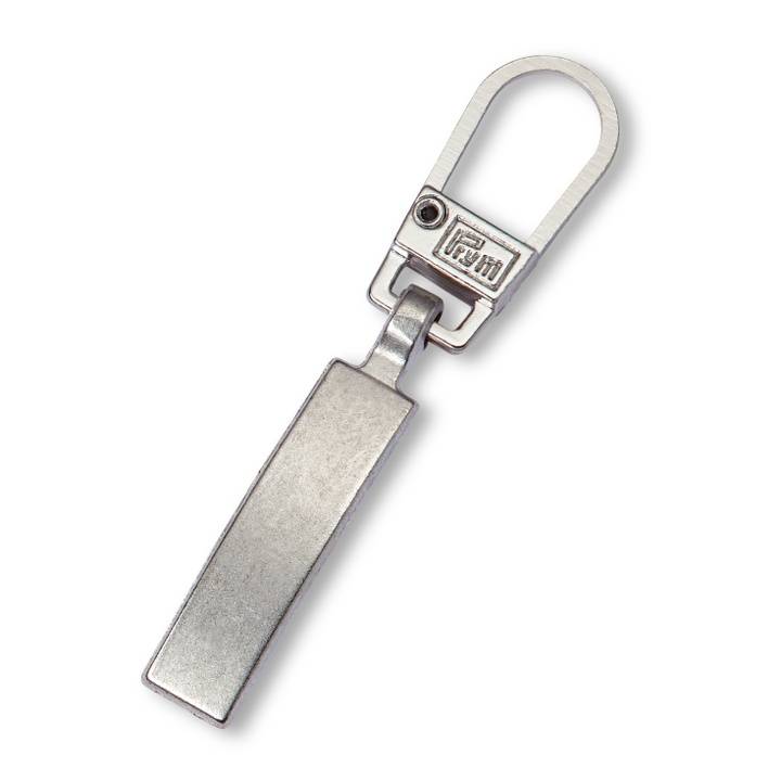 Fashion Zipper puller, classic, silver-coloured matt