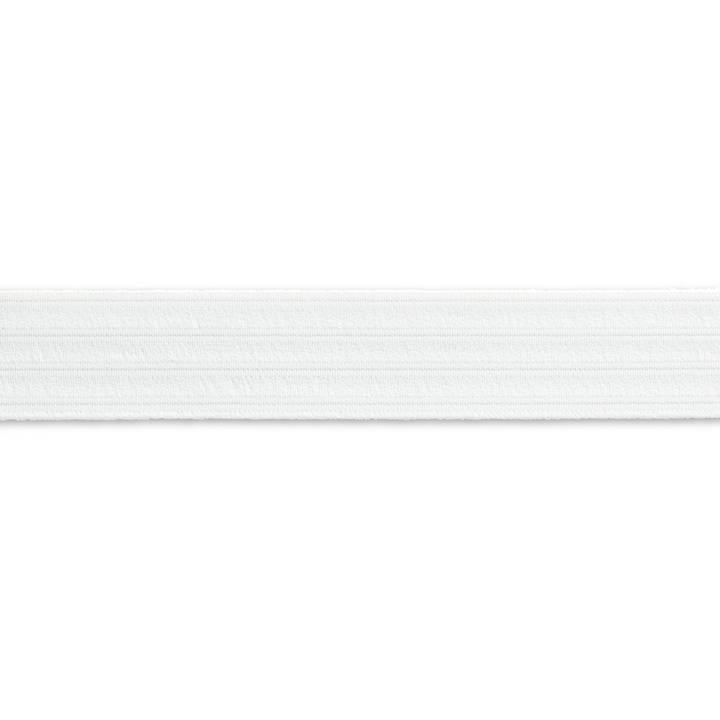 Seamed elastic tape, 30mm, natural white, 10m
