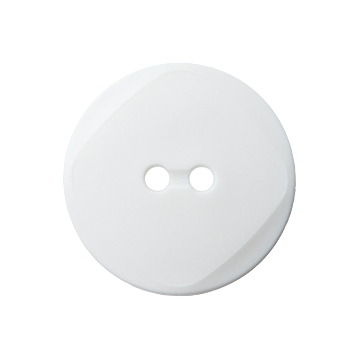 Polyester two-hole button 23mm white