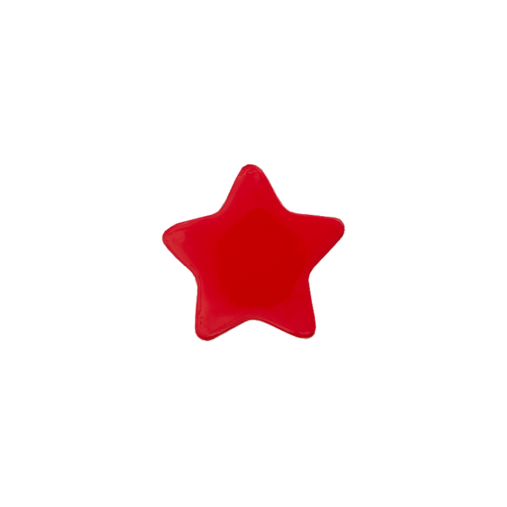 Polyester button shank Star 15mm red