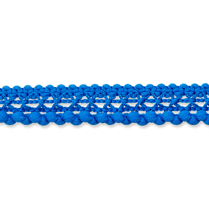 Pompon braid, 12mm, blue