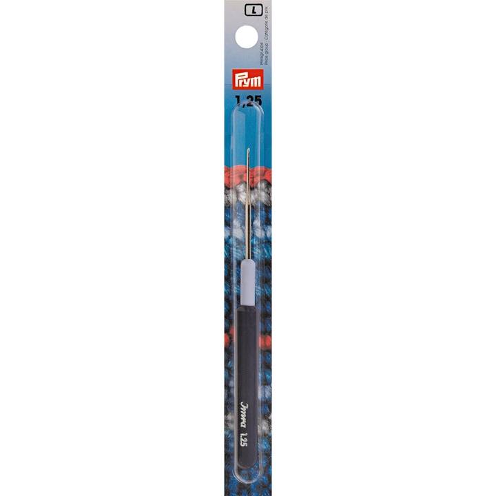 Garnhäkelnadeln mit Kunststoffgriff, 1,25mm, silberfarbig
