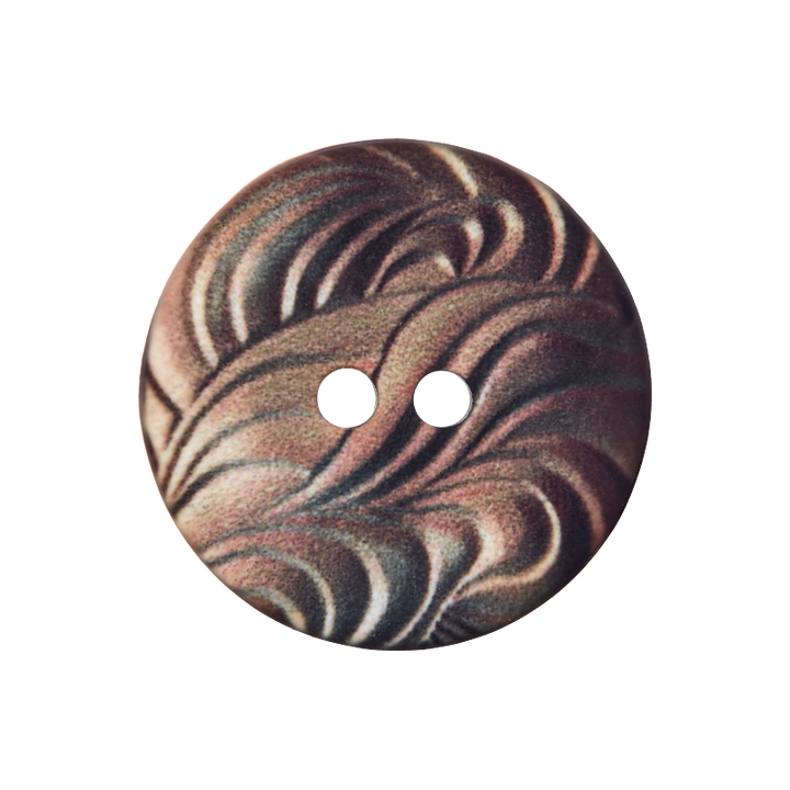 Polyester button 2-holes, 2-Loch, 20mm, dark brown