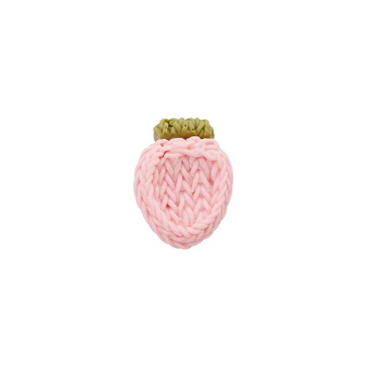 Polyesterknopf Öse, Erdbeere, 15mm, rosa