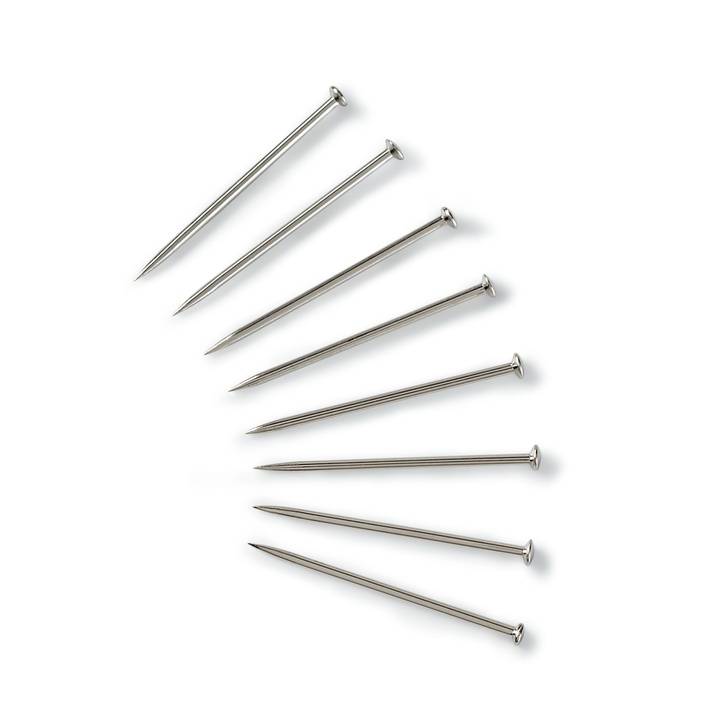 Craft pins, 0.65 x 16mm, silver-coloured, 25g