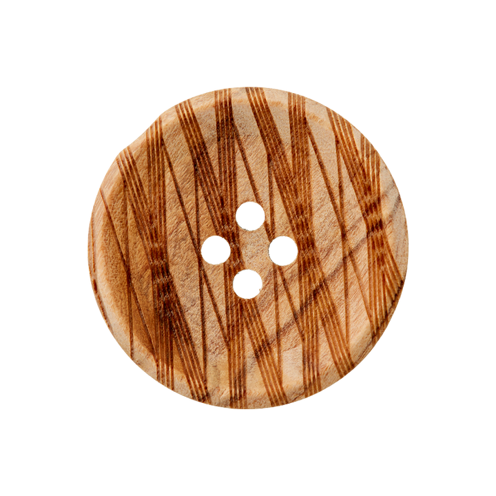 Wood button 4-holes, 25mm, beige