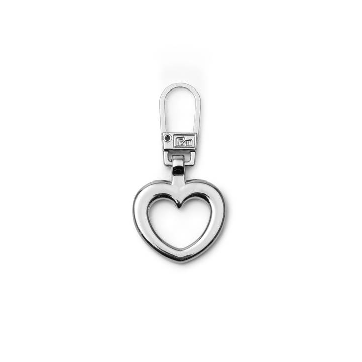 Zip puller heart silver-coloured
