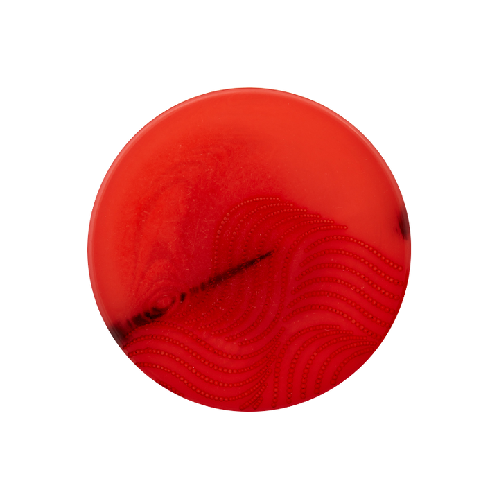 Bouton polyester pied, 23mm, rouge