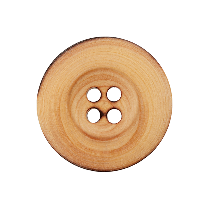 Wood four-hole button