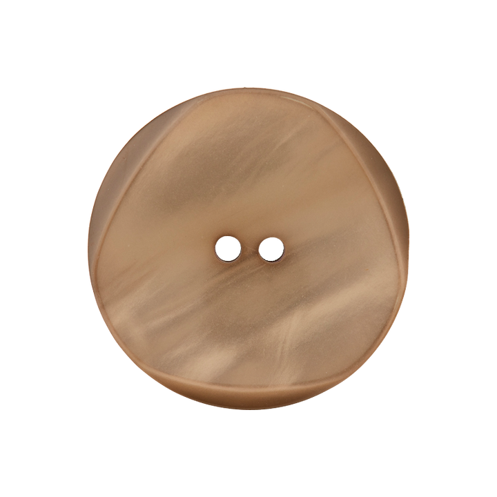 Polyester button 2-holes, 23mm, light brown