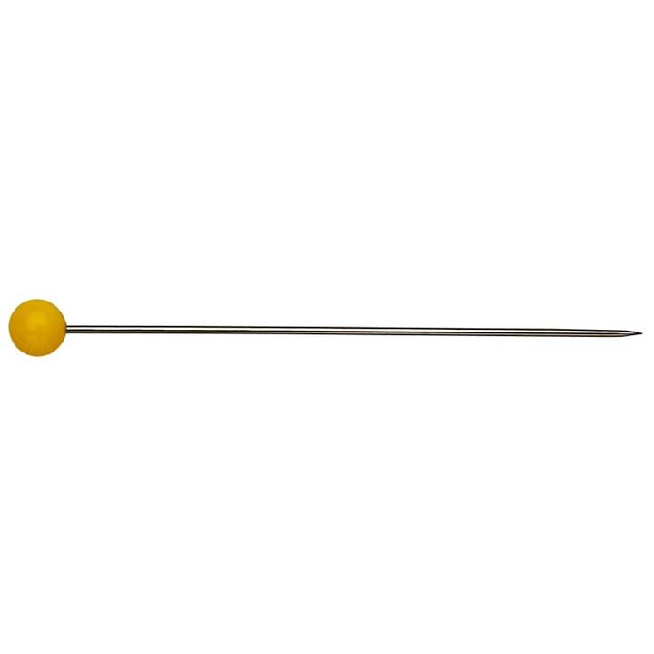 Plastic-headed pins, 0.65 x 45mm, yellow