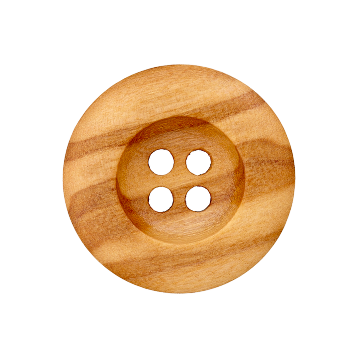 Wood four-hole button