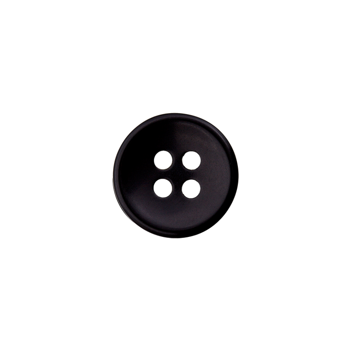 Polyester four-hole button 10mm black