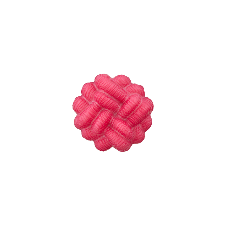Polyesterknopf Öse, Posamentenmotiv, 18mm, pink